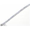 Image 1 : 17) STERLING SILVER TANZANITE TENNIS BRACELET