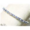 Image 2 : 17) STERLING SILVER TANZANITE TENNIS BRACELET
