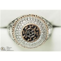 19) STERLING SILVER CZ MEN'S RING