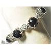 Image 2 : 20) STERLING SILVER ONYX ANTIQUE DESIGN BRACELET