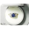 Image 2 : 22) STERLING SILVER CZ MEN'S SAPPHIRE RING