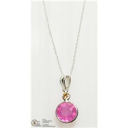 23) 14K SAPPHIRE DIAMOND PENDANT W/10KT CHAIN