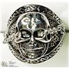 Image 1 : 28) ST. SILVER 'GRIM REAPER' SHAPED MENS RING