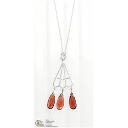 29) 14K GARNET PENDANT W/ 10K GOLD CHAIN NECKLACE