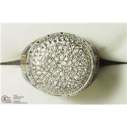 35) STERLING SILVER CZ MEN'S RING