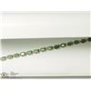 Image 3 : 38) STERLING SILVER EMERALD TENNIS BRACELET