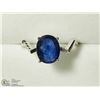 Image 2 : 40) STERLING SILVER SAPPHIRE WITH CZ RING