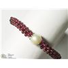 Image 2 : 49) ST. SILVER GARNET FRESHWATER PEARL BRACELET