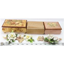 LO OF 3 NEW  MUSICAL JEWELRY BOXES AND CAMPIOTE