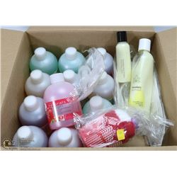 BOX OF ASSORTED HARD AVON SOAPS AND MORE