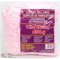 1LB BAG OF 100% ACRYLIC YARN BABY PINK & WHITE