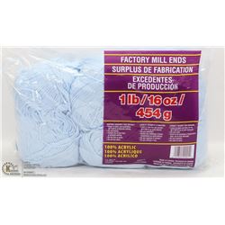 1LB BAG OF 100% ACRYLIC YARN LIGHT BLUE