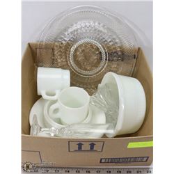BOX OF DISHES AND GLASSWARE