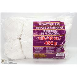 1LB BAG OF 100% ACRYLIC YARN WHITE