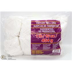 1LB BAG OF 100% ACRYLIC YARN WHITE