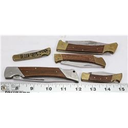 LOT OF 5 LOCKING BLADE KNIVES.