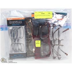 BAG W/8 NEW READING GLASSES +1.75