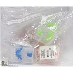 LOT OF 8 NEW EAR & NOSE PLUG SETS - MIXED COLOURS