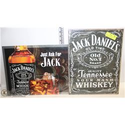 A PAIR OF NEW JACK DANIELS METAL WALL PICTURES