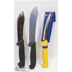 LOT OF 3 PROFESSIONAL KNIVES.