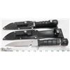 Image 1 : SET OF 2 - 6" BLADE SURVIVAL KNIVES & SHEATHS.