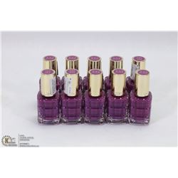 10 BOTTLES OF L'OREAL NAIL POLISH
