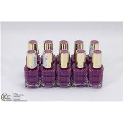 10 BOTTLES OF L'OREAL NAIL POLISH