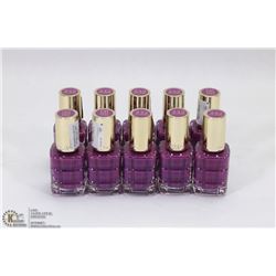 10 BOTTLES OF L'OREAL NAIL POLISH