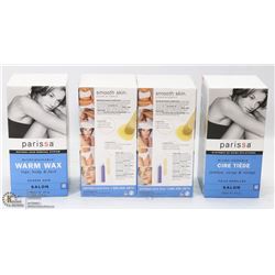 LOT OF 4 BOXES OF PARISSA WARM WAX