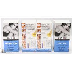 LOT OF 4 BOXES OF PARISSA WARM WAX