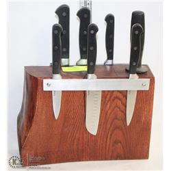 HAND MADE LIVE EDGE SOLID WOOD KNIFE BLOCK