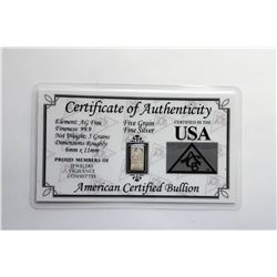 6 - 5 GRAINS OF PURE SILVER