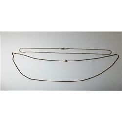 11 - 20" "R" GOLD CHAIN & 16" STERLING