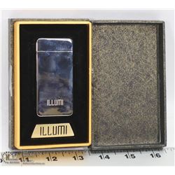 ILLUMI ELECTRIC RECHARGEABLE SILVER LIGHTER IN CASE
