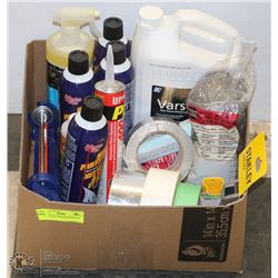 BOX FULL OF NEW HOUSEHOLD & AUTO