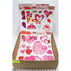 FLAT OF 30 ASSORTED FROM THE HEART WINDOW CLINGS