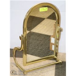 BRASS VANITY MIRROR ON STAND