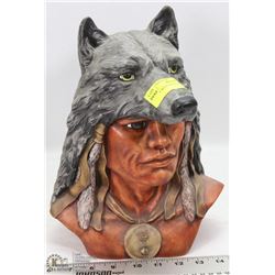 NATIVE WITH WOLF HEAD DRESS