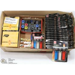 BOX OF NEW LIGHTERS AND MORE
