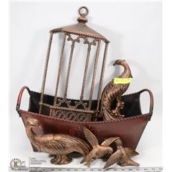 6 COPPERCRAFT PIECES INCL ONE CLOCK