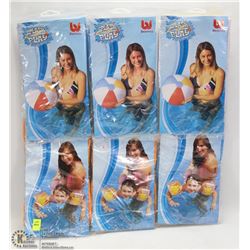 COLLECTION OF KIDS BLOW UP WINGS AND BALLS