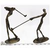 Image 1 : LOT OF 2 HEAVY METAL GOLF STATUES.