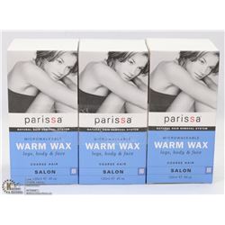 3 BOXES OF PARISSA MICROWAVEABLE WARM WAX