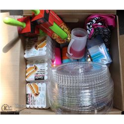 BOX OF STORE CLOSURE MERCHANDISE, INCLUDING: