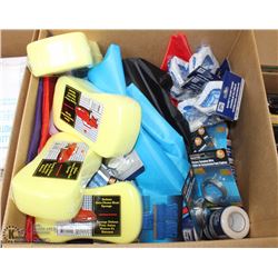 BOX OF STORE CLOSURE MERCHANDISE, INCLUDING: