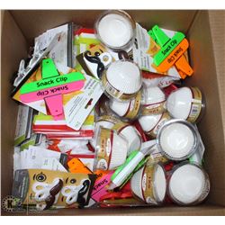 BOX OF STORE CLOSURE MERCHANDISE, INCLUDING: