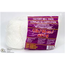 1LB BAG OF 100% ACRYLIC YARN WHITE