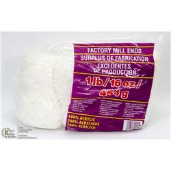 1LB BAG OF 100% ACRYLIC YARN WHITE