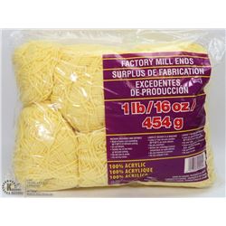 1LB BAG OF 100% ACRYLIC YARN YELLOW