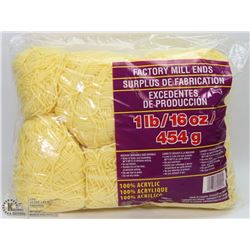 1LB BAG OF 100% ACRYLIC YARN YELLOW
